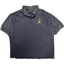 Warner Bros Studio Store Tazmanian Devil Golf Polo Shirt Mens XL Blue Textured