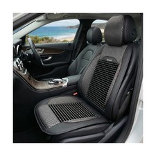 Beaded Seat Cover Massage w/Cooling Mesh for Sedan/SUV/Truck - Black, 1P