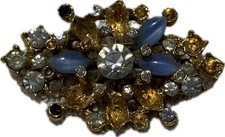 Schöne bunte Brosche Anstecknadel unvollendet Modeschmuck