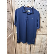 Callaway Opti-Dri Mens Golf Polo Shirt Navy Blue Short Sleeve Size Medium