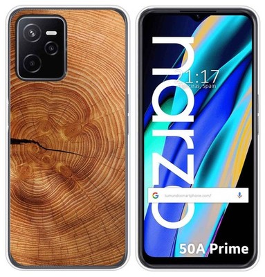 Funda Silikon TPU für Realme Narzo 50A Prime Alu Design Madera 04 Zeichnungen