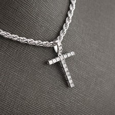 925 Silver Natural 0.15 CTW Diamond Initial Alphabet "T" Pendant 2g Unisex Charm