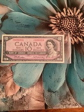 1954 Canada 10 Dollars Banknote - VF - BEATTIE / RASMINSKY