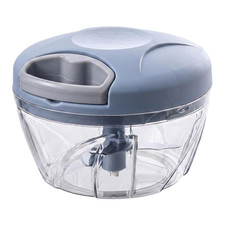 Xhsrwjyh Hand Pull Food Chopper, Stainless Steel Blade small size, Blue
