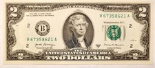 SUPER RARE 2017 A $2 Bill Nearly Broken Ladder Serial Number (1234567) 67358621