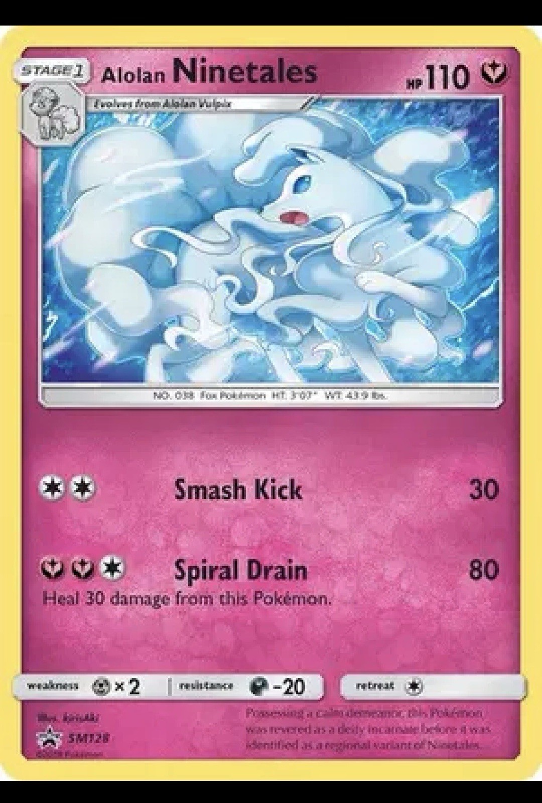 Pokémon TCG Alolan Ninetales  Sun And Moon Promo Halo SM128