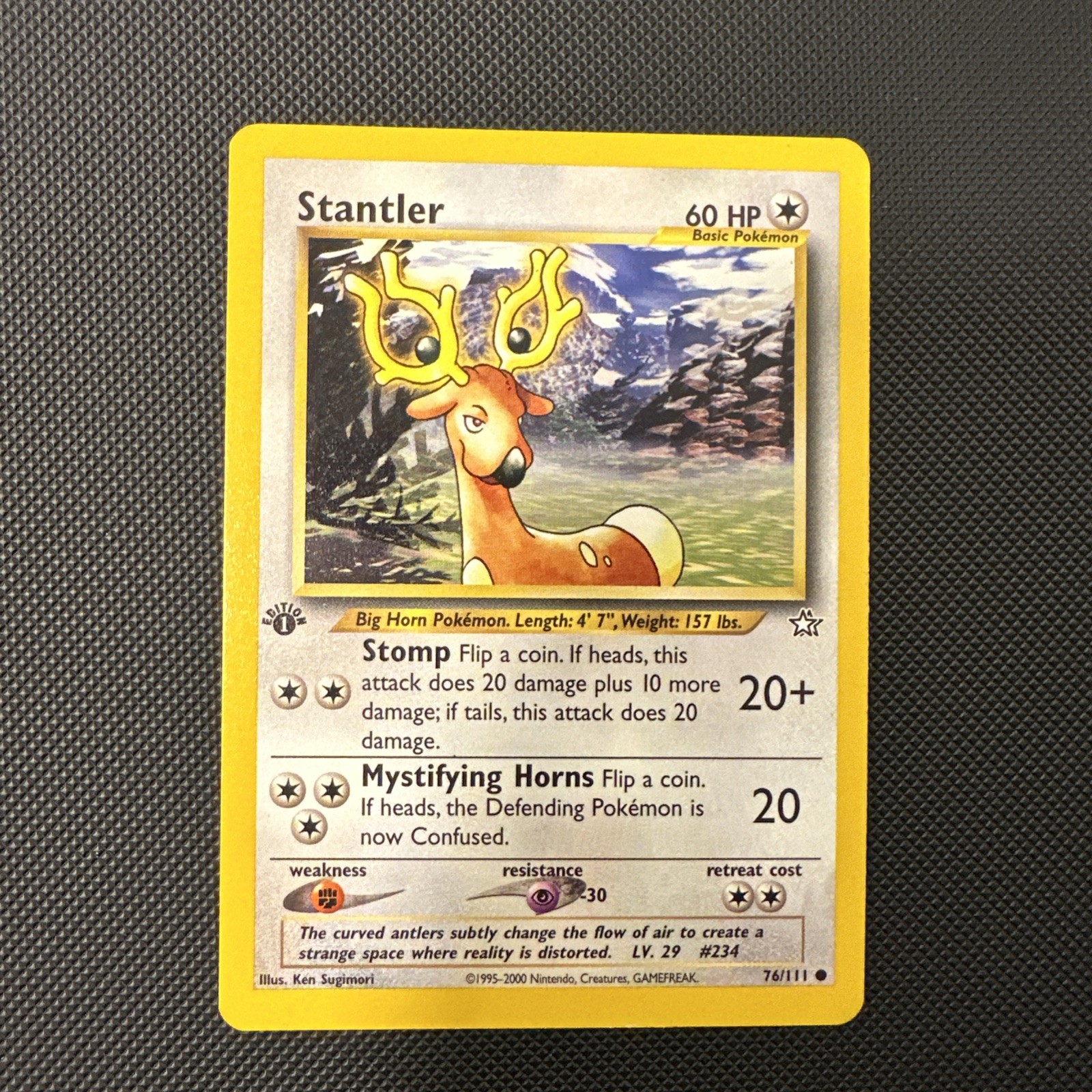 Pokemon TCG Stantler 76/111 Neo Genesis 1st Edition MP