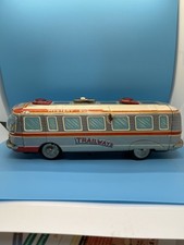 Antique Yonezawa Japan Tin Battery Op Trailways Mystery Bus