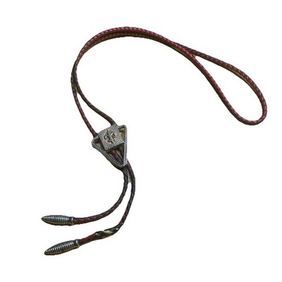 VTG 60's Hickok Red/Black Metal Bolo Tie Fleur De Lis Boy Scouts Bolo Tie, Used