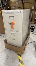 HON 510 Series 2 Drawer Vertical Letter File Cabinet W/ Lock H512PL- Putty