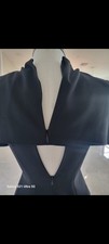 Alexander McQueen Black Sheath Dress Crew Neck Short Sleeve Zipper Accent