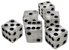 (6) 16mm Marbleized Pearl Dice + PU Leather Black Felt Lined Cup Sealed Box — photo 2