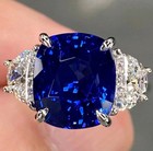 6.00 Ct Cushion Cut Blue Diamond Ring  — photo 10