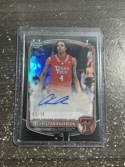 2025-26 Bowman Chrome Basketball Christian Anderson 1st Auto /10 Black B5