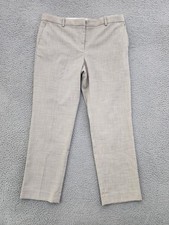 Ann Taylor Dress Pants Women 12 Gray Stretch Straight Leg Trousers Work Office
