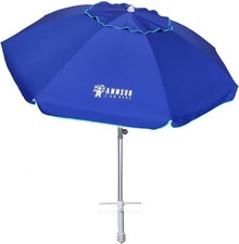 7ft Heavy Duty HIGH Wind Beach Umbrella with Sand Anchor  Tilt Pole Sun Shelter