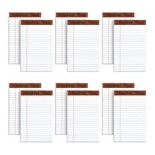 5 x 8 Legal Pads, 12 Pack, The Legal Pad Brand, Narrow Ruled, White , 50 Shee...