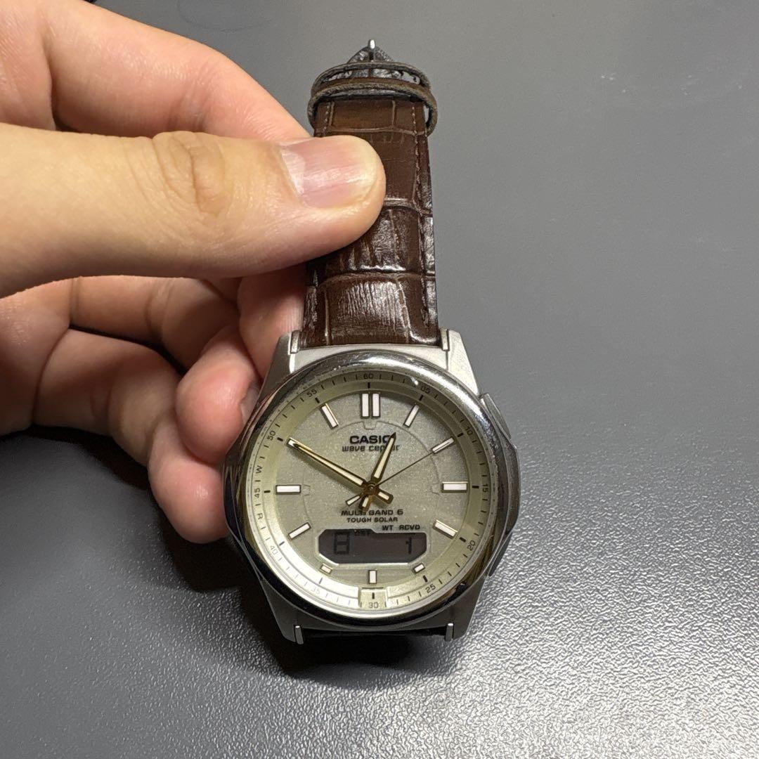 Casio Solar-Powered Digital Watch in Silver Brown