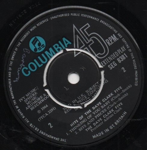 THE DAVE CLARK FÜNF Hits der Dave Clark Five 1964 UK COLUMBIA EP - Bild 4 von 4