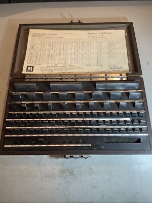 AJA ICC Chrome Gage Block Set P-9 .050-4  84 Pc With Certificate Of Calibration