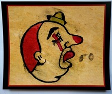 antique 1910s unknown circus carny sad clown folk art tattoo flash 11x14 print