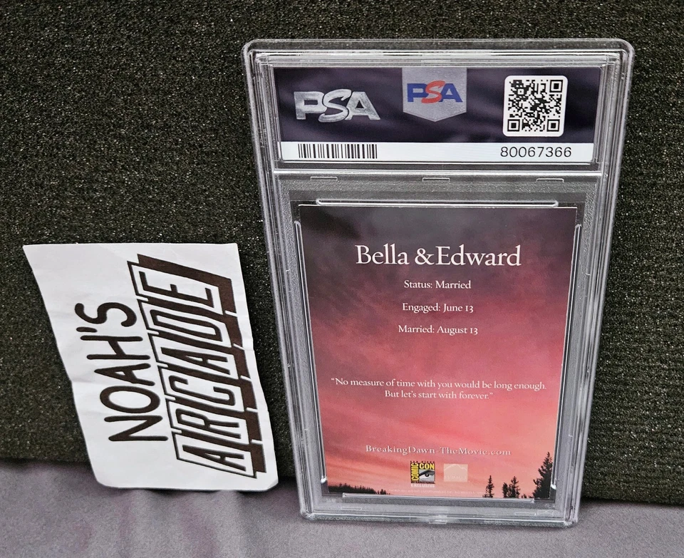SDCC 2011 The Twilight Saga Amanecer Parte 1 Tarjeta Promocional Bella & Edward PSA 8 Foto 3 de 3