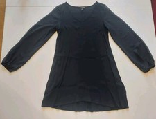 Express Women's Black Dress With Sheer Sleeves, Size Small
