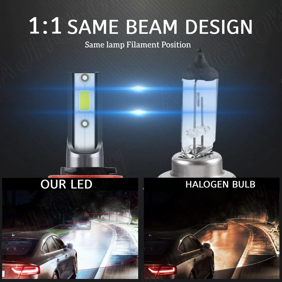 For Toyota Land Cruiser Prado 2010-2018 LED Combo 4x LED Headlight Bulbs 6000K - Image 2 of 4