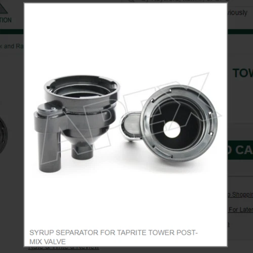 SYRUP SEPARATOR FOR TAPRITE TOWER POST-MIX VALVE # 316-0010 (1) ) One Separator