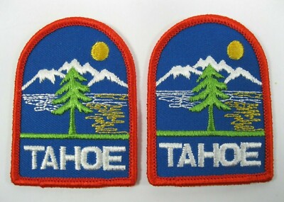 Tahoe Patch Lake  (Iron on) set of 2 Vintage patches 2-3/4''