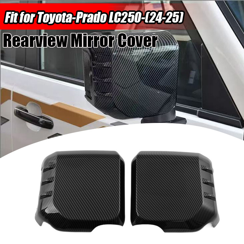 Carbon ABS Side View Mirror Cover Cap Overlay For Land Cruiser Prado LC250 2024