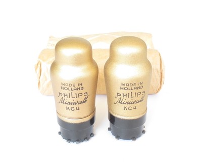 KC4  Philips NOS Audio Triode - Made in Holland - Very rare  Valve  Tube  - Pair
