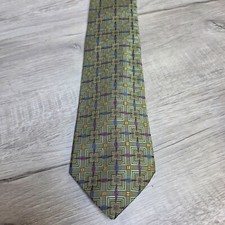 Robert Talbott Estate Silk Necktie Green Blue Pink 60 inch All Over Print USA