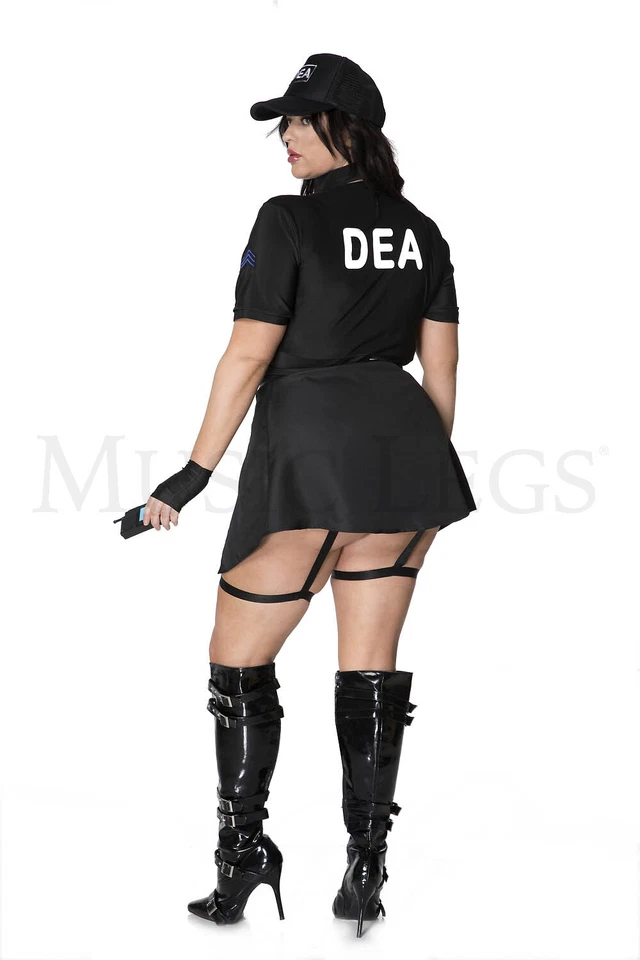 6 PC. Conjunto de disfraces de agente muerto para dama (talla grande disponible) Foto 4 de 4