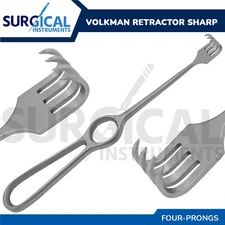 Volkman Retractor 4 SHARP Prongs Surgical Instruments Stainless German Grade