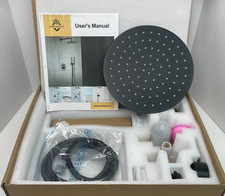 RBROHANT 2-Spray Patterns 10 in. Wall Mount Dual Shower Heads in Matt Black