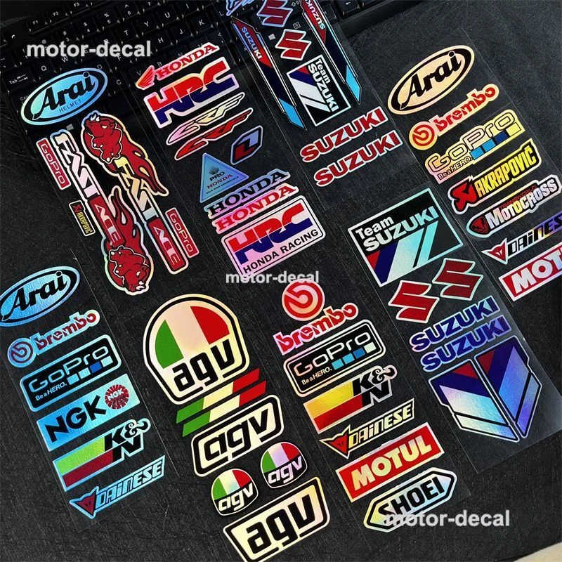 Laser Motorcycle Racing Team Sponsor Fairing Helmet Screen Fairing Decal Sticker Foto 2 de 4