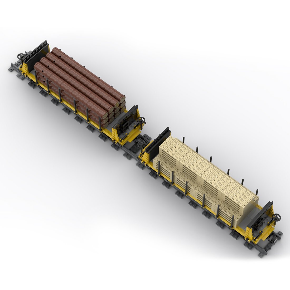 ZITIANYOUBUILD Lumber Car Carriage 1287 Pieces Model Building Toys Set MOC Build