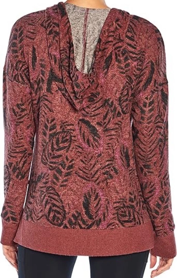 JESSICA SIMPSON || Robbie крест спереди толстовка с капюшоном в пурпурный винтажный ладони - SZ большой - Изображение 2 из 4