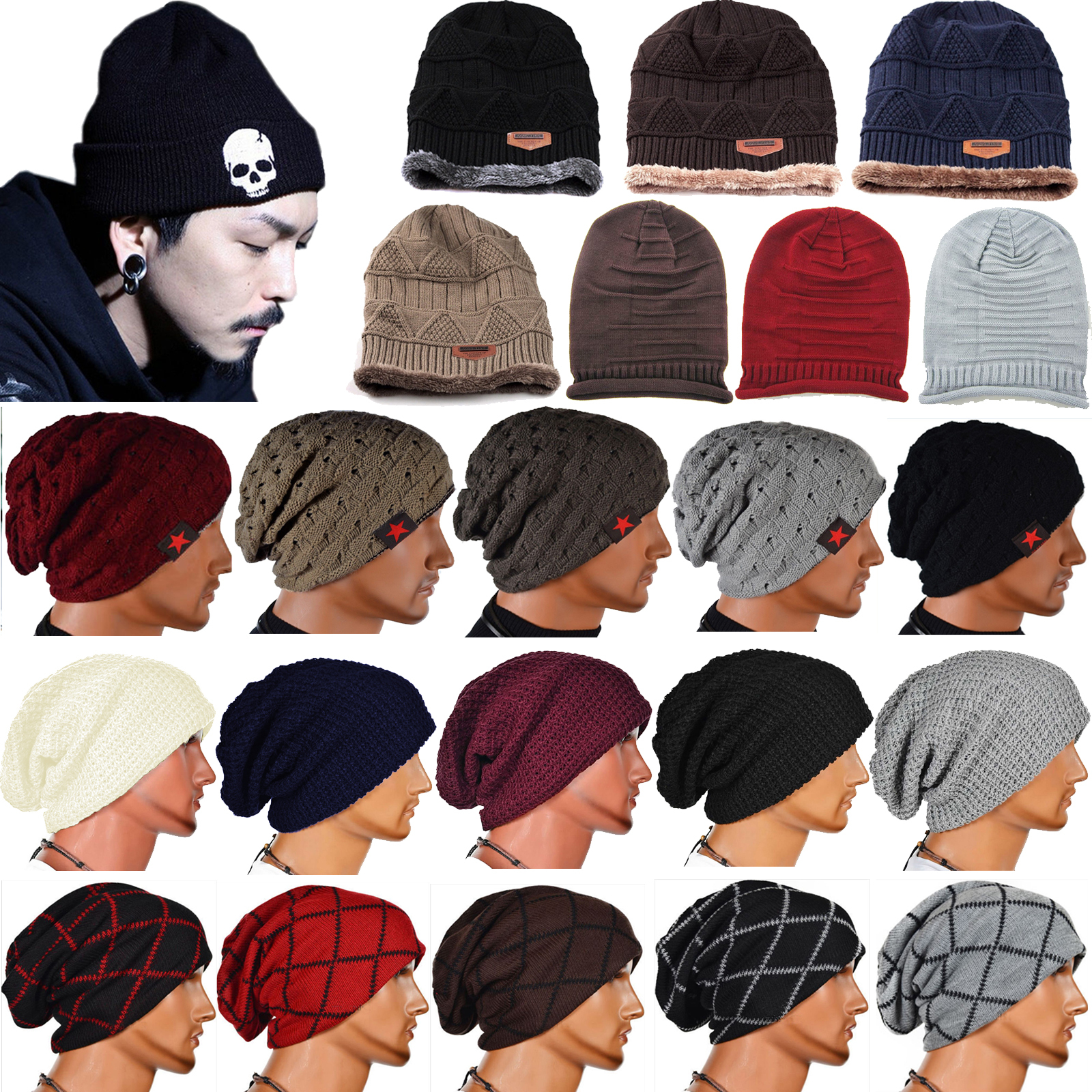 mens knit ski hats