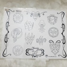 Tattoo Flash Single Sheet Print by Jeff Bartels Traditional Style 11 X 14 Aqua