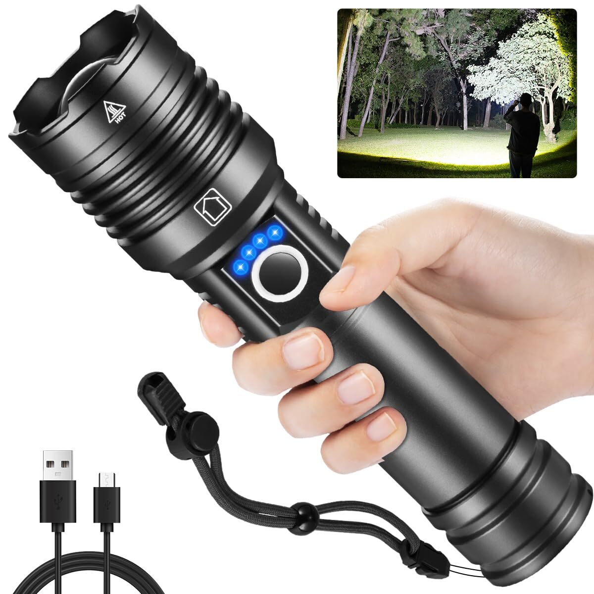 990000LM Rechargeable LED Work Light Adjustable for Home Hiking Camping