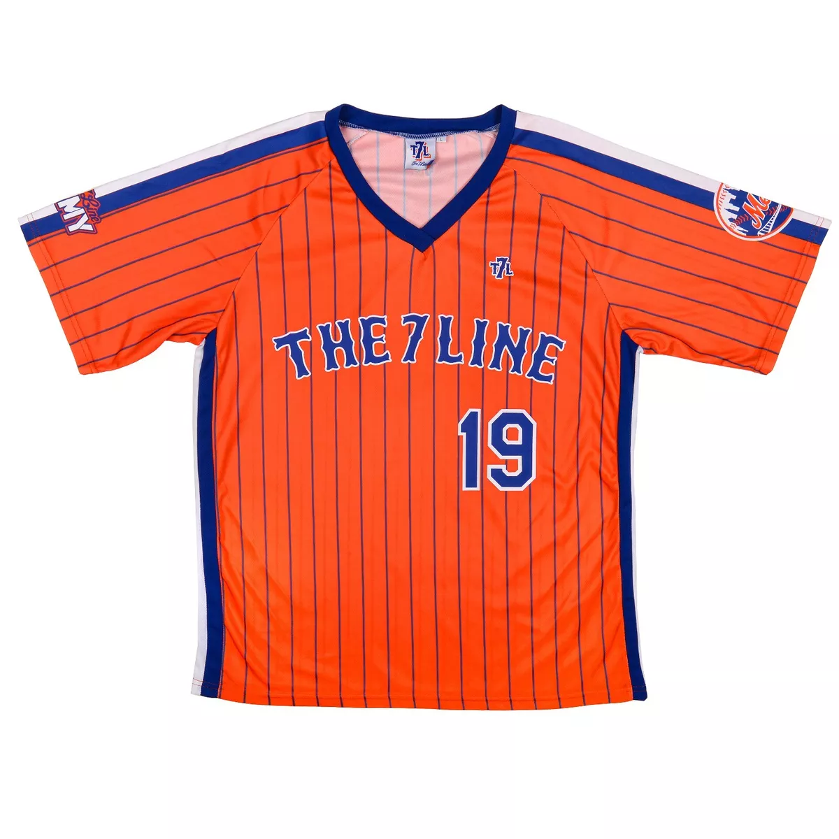 2019 #19 The 7 Line Army New York Mets Orange Pinstripe Jersey Size Large  T7L