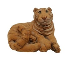 Don James Wild Tiger Figurine 1982 Yellow Vtg Wildcat Wildlife Clay Handmade