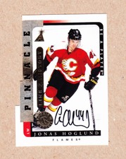 Jonas Hoglund signed 1996-97 Be A Player Link 2 History cert card Calgary BV$8