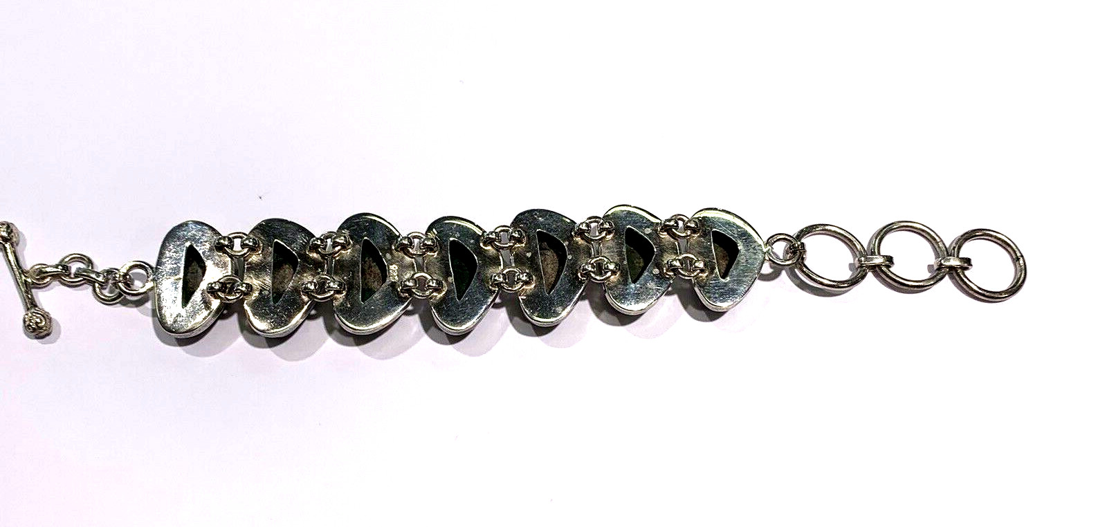 Sterling Silver Malachite Toggle Bracelet - image 6