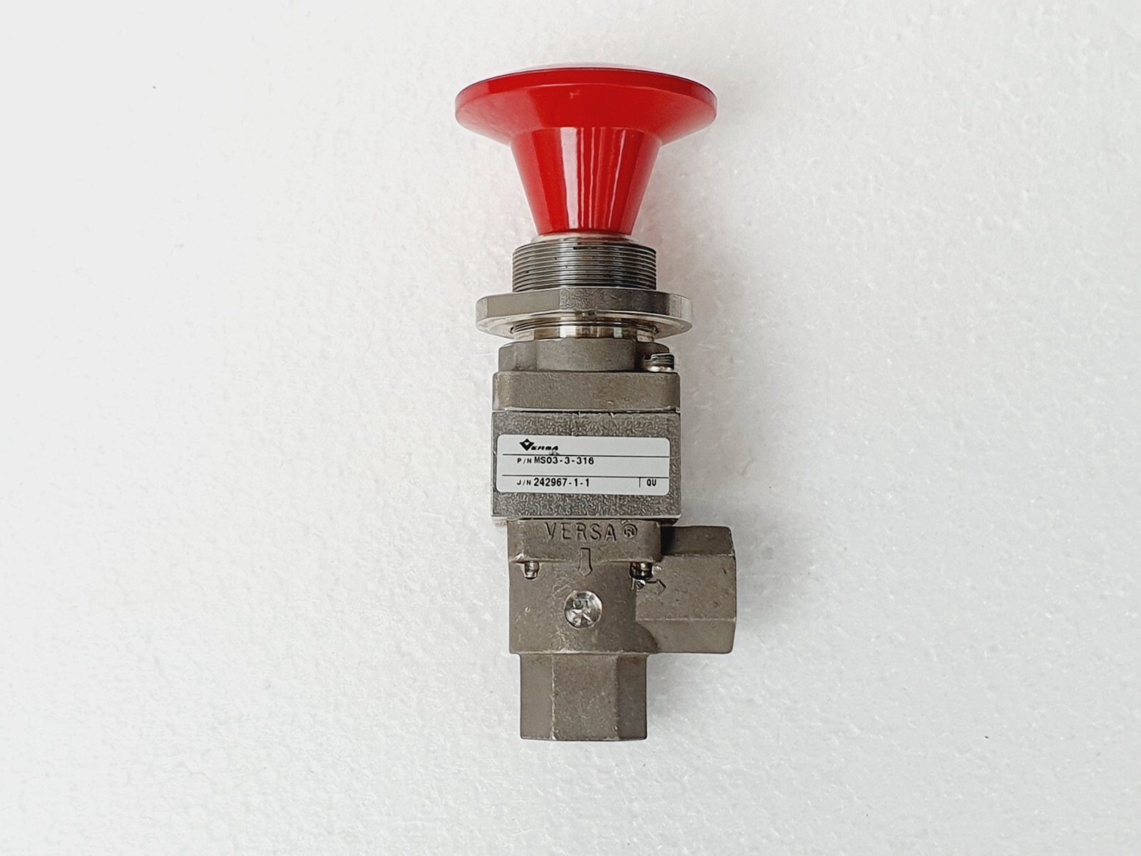 VERSA MS03-3-316 Shut Off Valve, Manual Stainless Steel, 1/4