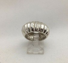 Sterling Silver .925 Ribbed all Around Ring 9mm Wide Size 5 1/4