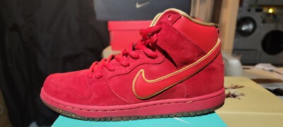 Nike Dunk High SB Chinese New Year 313171 667 Size 9.5 Red Gold CNY