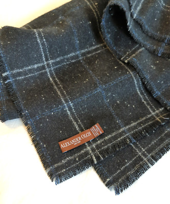 Alexander OLCH New York Scarf Men Handmade English Wool Windowpane Old Money